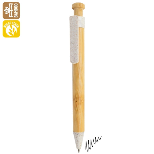 BOLIGRAFO DE BAMBÚ Y FIBRA DE TRIGO "KOBAX"