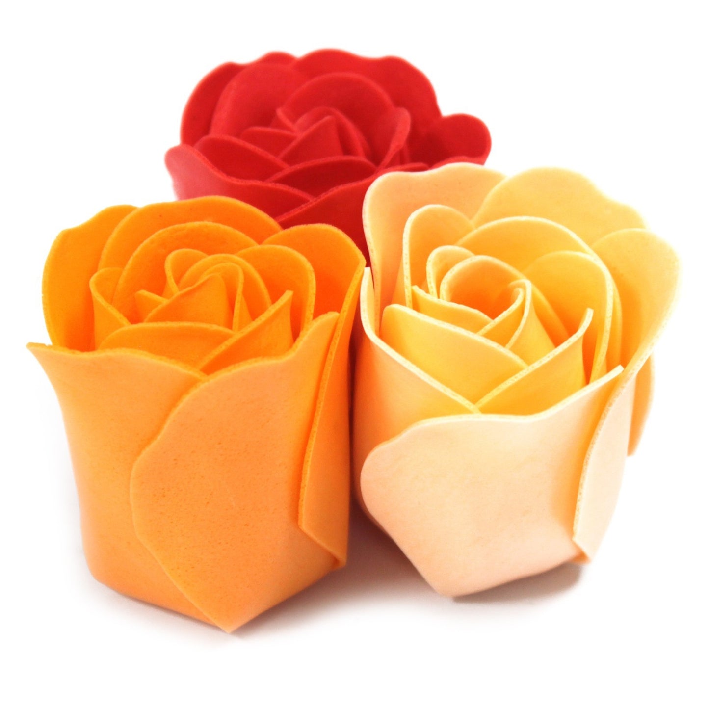 Lot de 9 fleurs de savon - Roses pêche