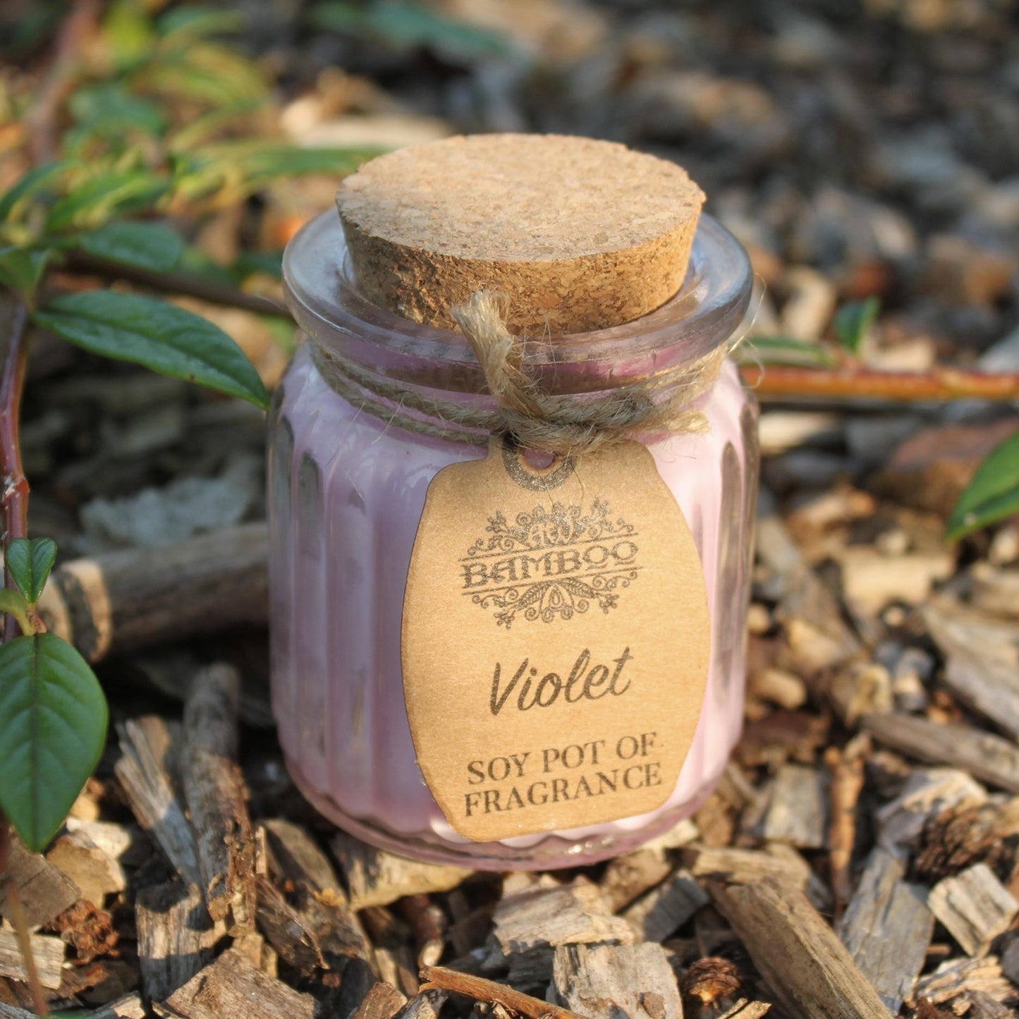 Bougie en pot de cire de soja - Violette