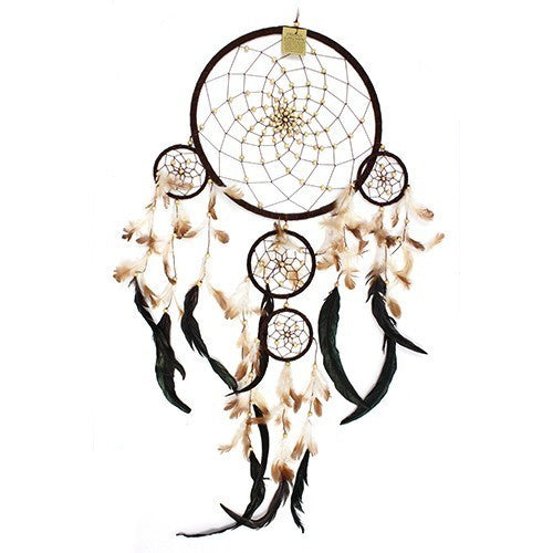 Bali Dreamcatcher XL Hoop - Creme/Braun/Schokolade (verschiedene Farben)