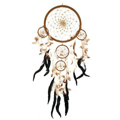 Bali Dreamcatcher XL Hoop - Creme/Braun/Schokolade (verschiedene Farben)