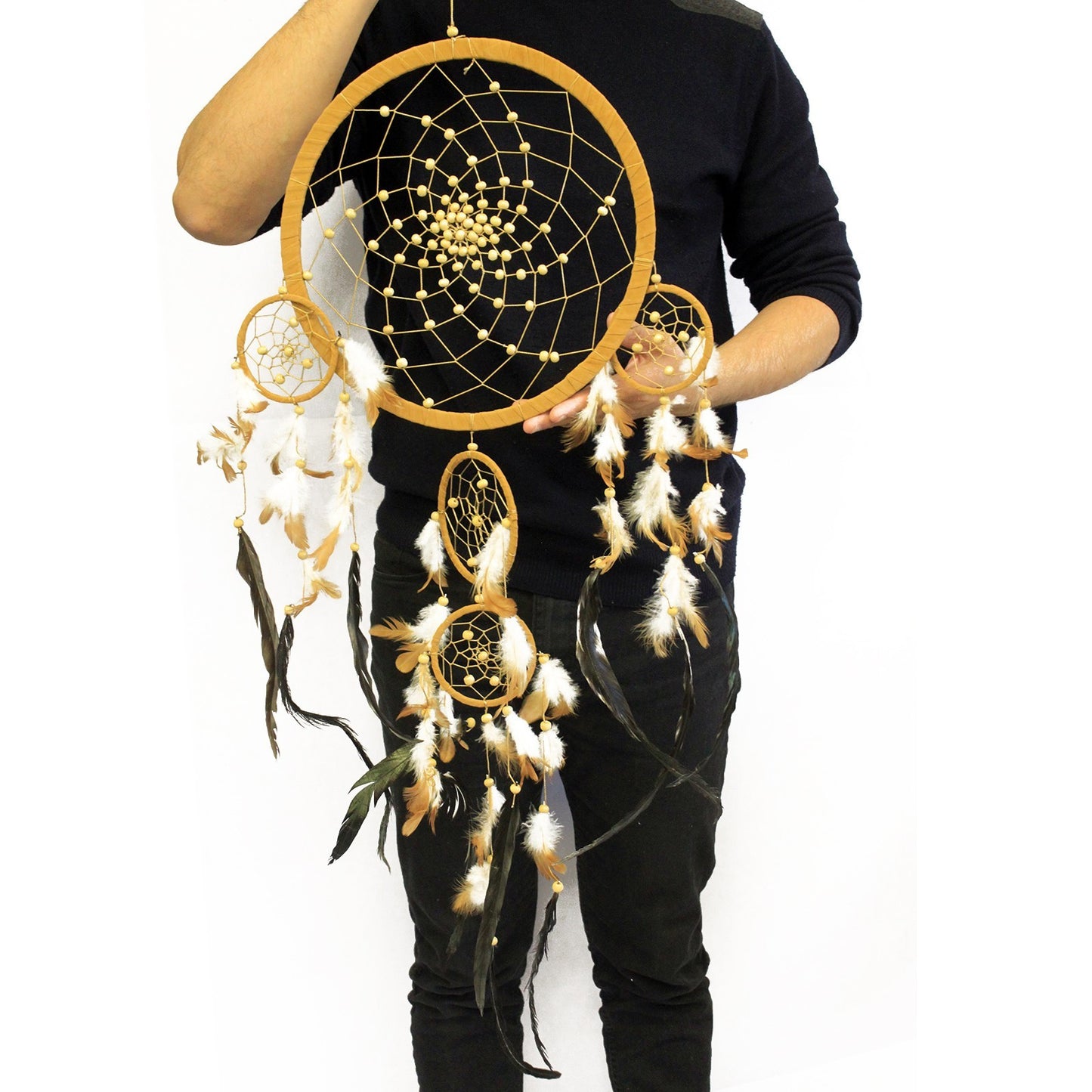 Bali Dreamcatcher XL Hoop - Creme/Braun/Schokolade (verschiedene Farben)