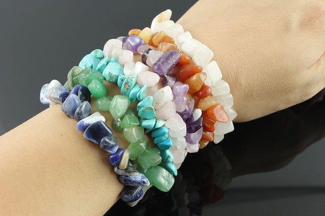 Bracelet en fragments de pierres précieuses - Grenat sanguin