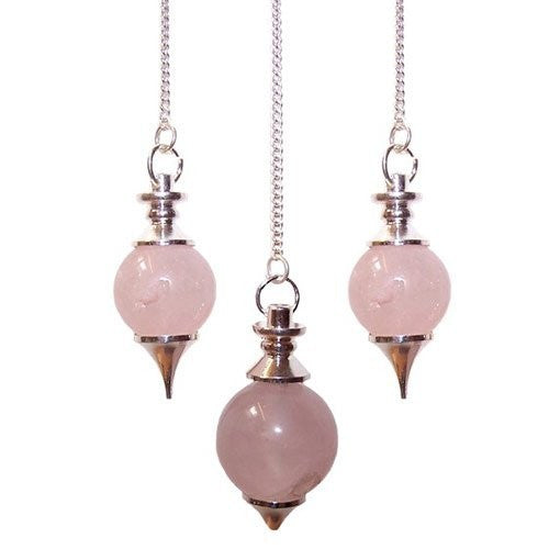 Pendules sphériques - Quartz rose