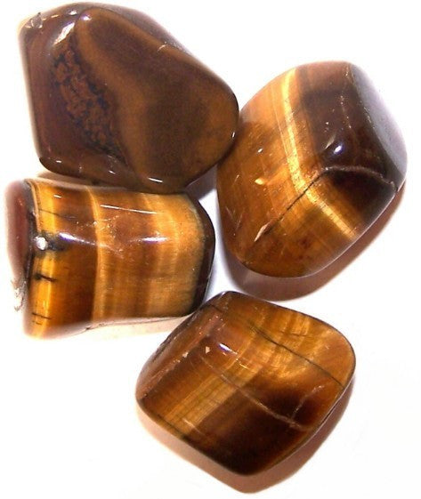 24 x L Tumble Stones - Ojo de Tigre (dorada)
