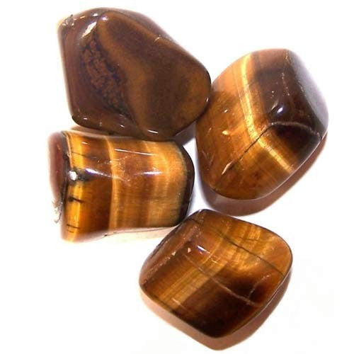 24 x L Pierres roulées - Œil de tigre (Or)