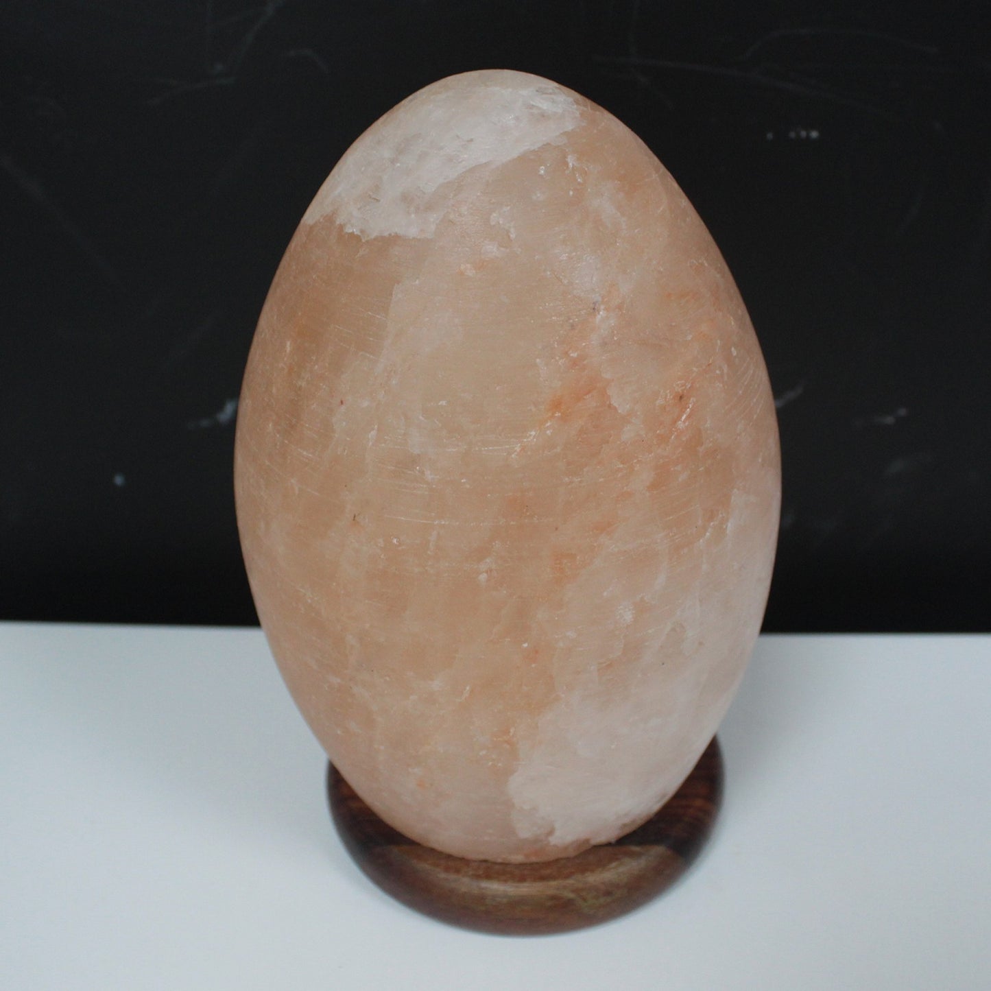 Eiersalzlampe - Holzsockel