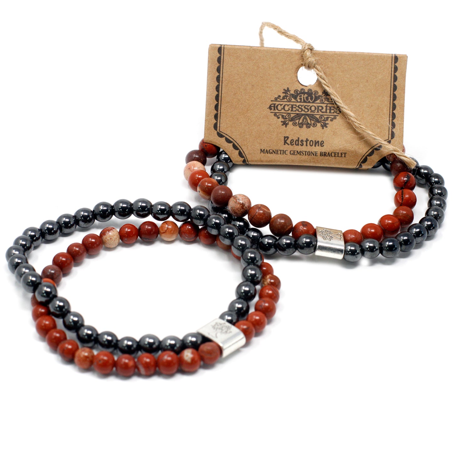 Bracelet magnétique en pierres précieuses - Pierre rouge