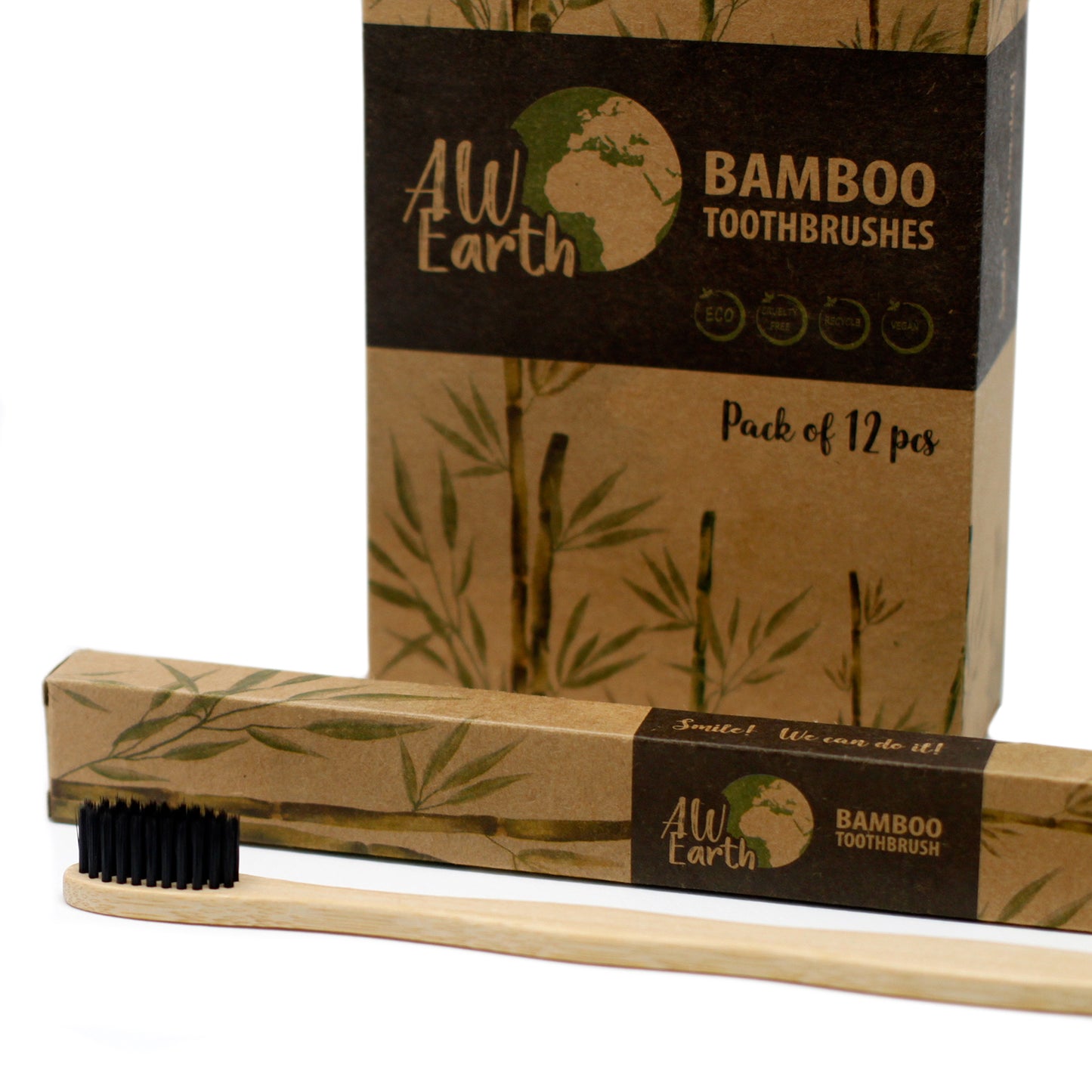 Brosse à dents en bambou - Charbon