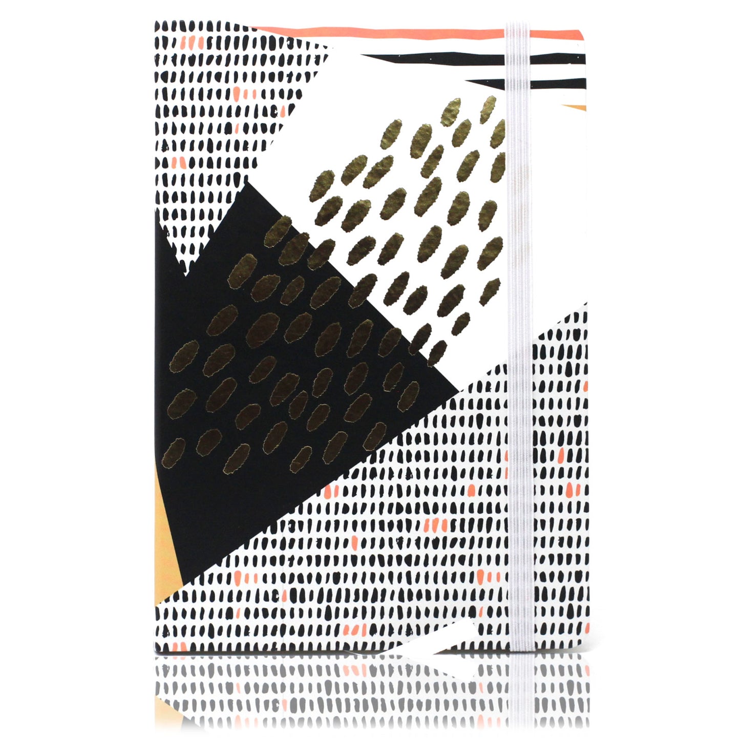 Cahiers A5 amusants - Papier ligné - Motif abstrait doré