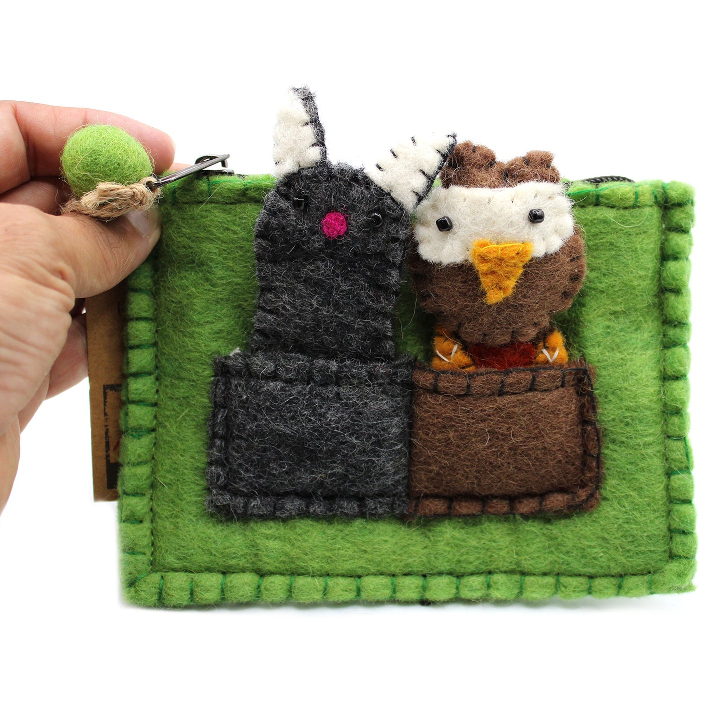Sac avec marionnettes à doigts - Hibou et chaton