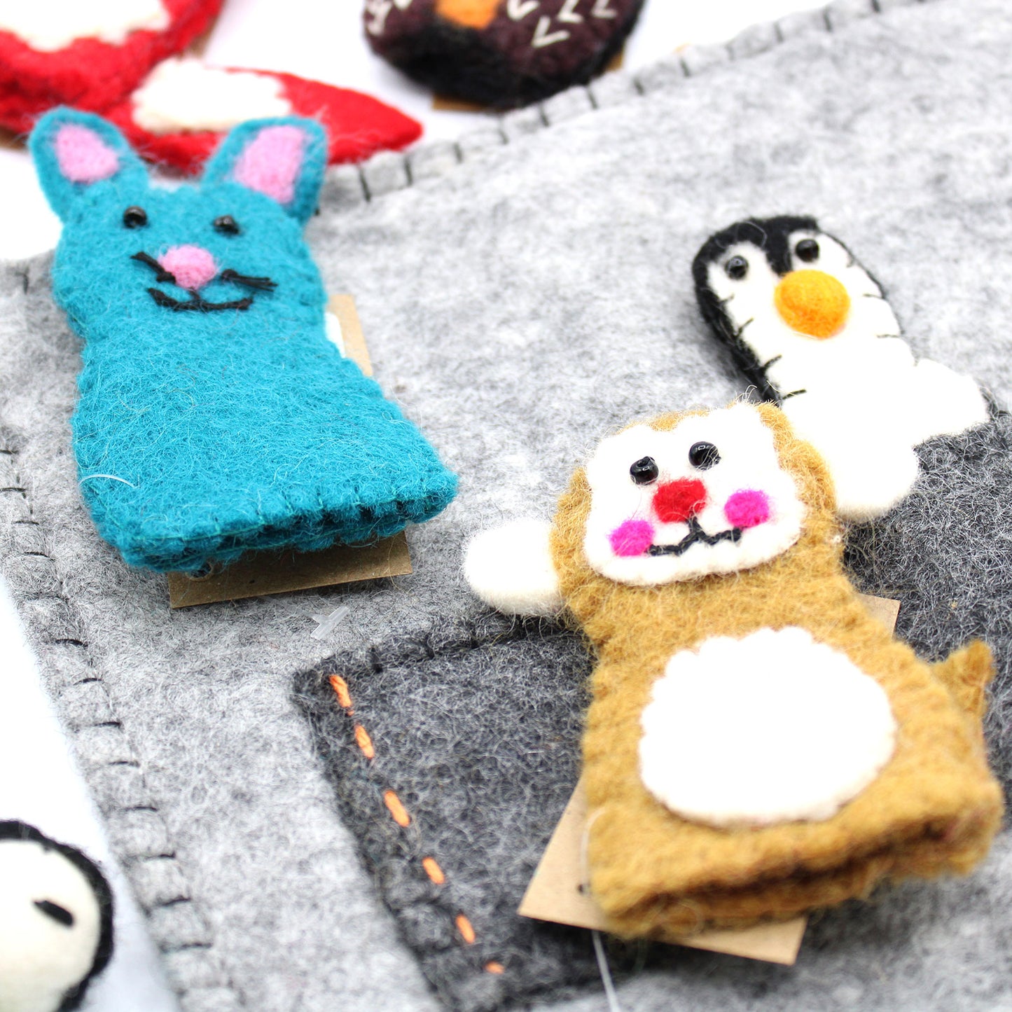 Sac pour tablette avec marionnettes à doigts