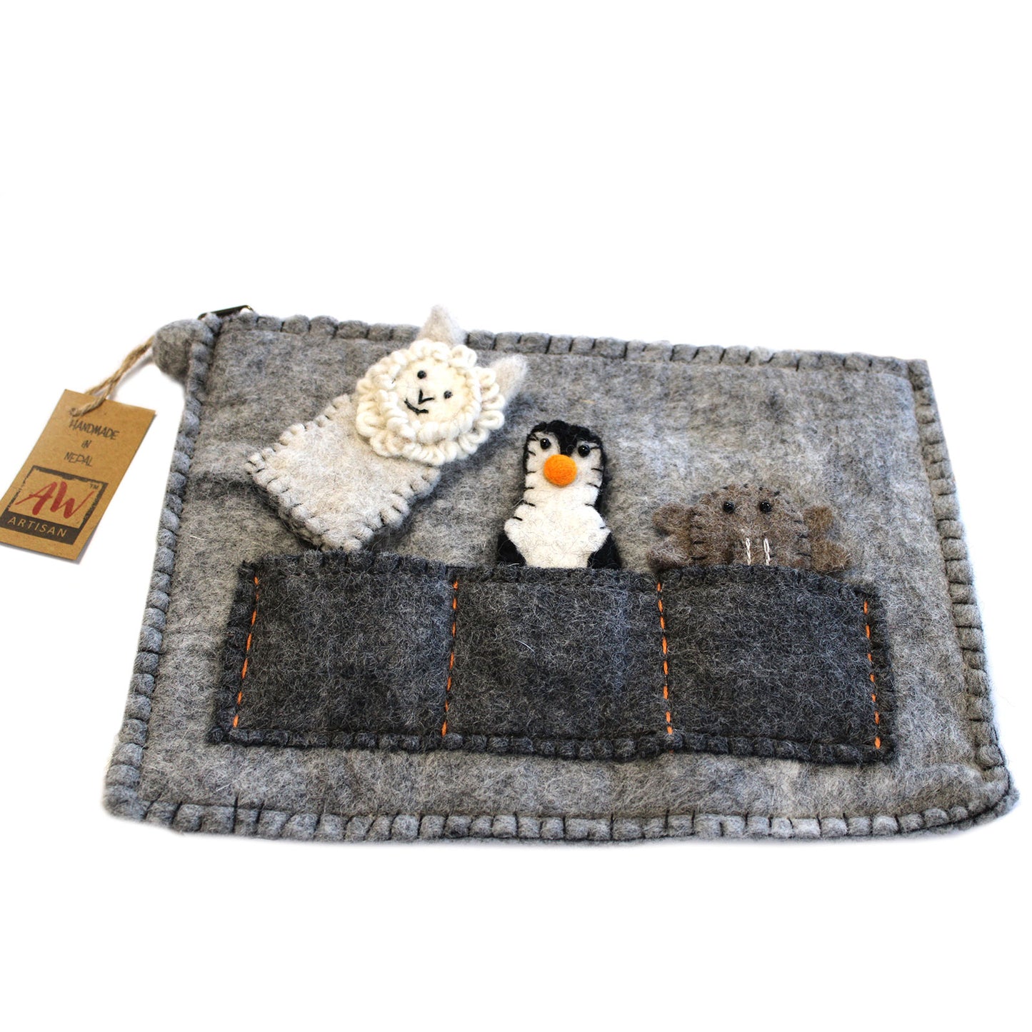 Sac pour tablette avec marionnettes à doigts