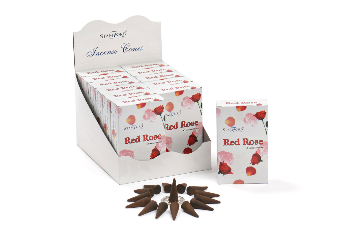 Cônes d'encens à la rose rouge
