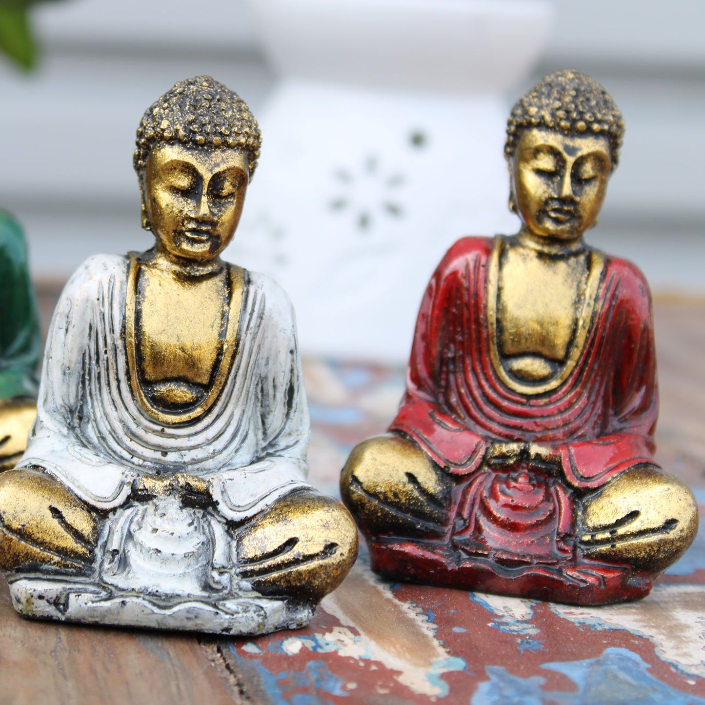 6 x Mini Bouddha doré (couleurs assorties)