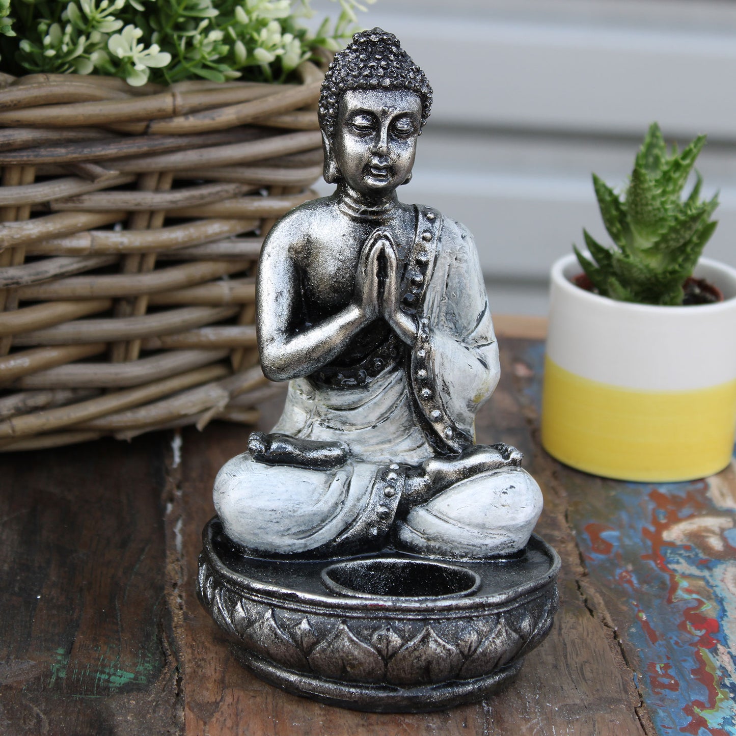 Bougeoir Bouddha - Blanc - Moyen