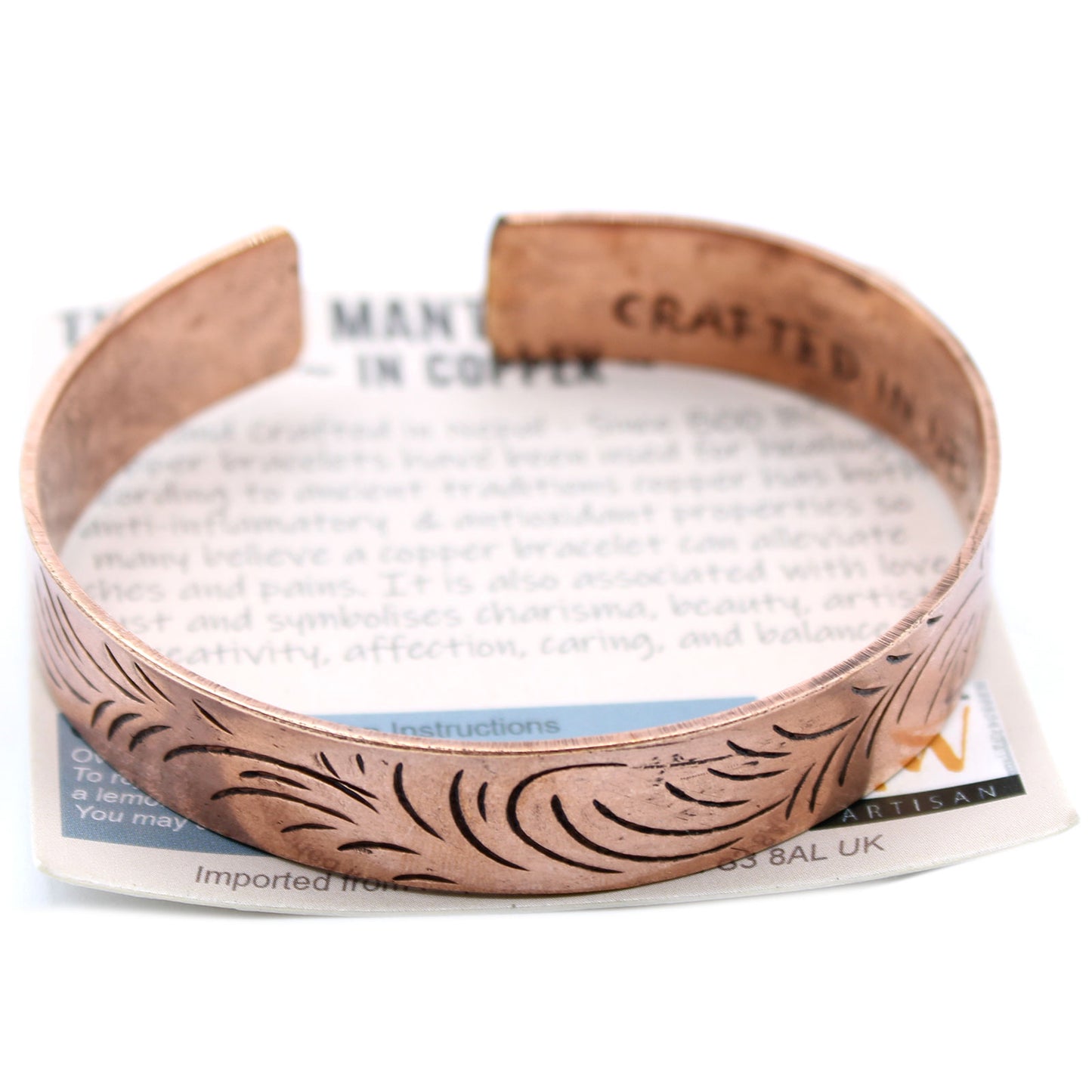 Bracelet tibétain en cuivre - Larges tourbillons tribaux