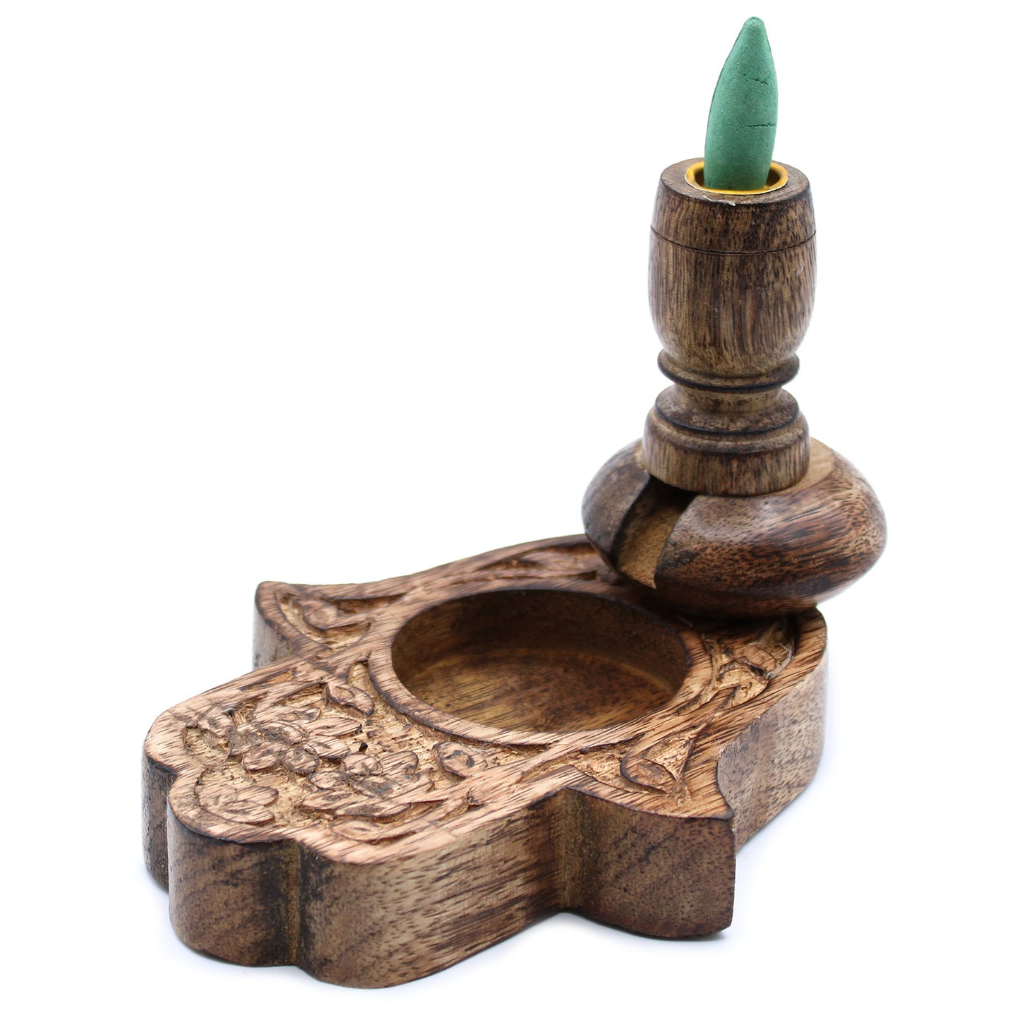 Brûleur inversé SM en bois de manguier - Hamsa
