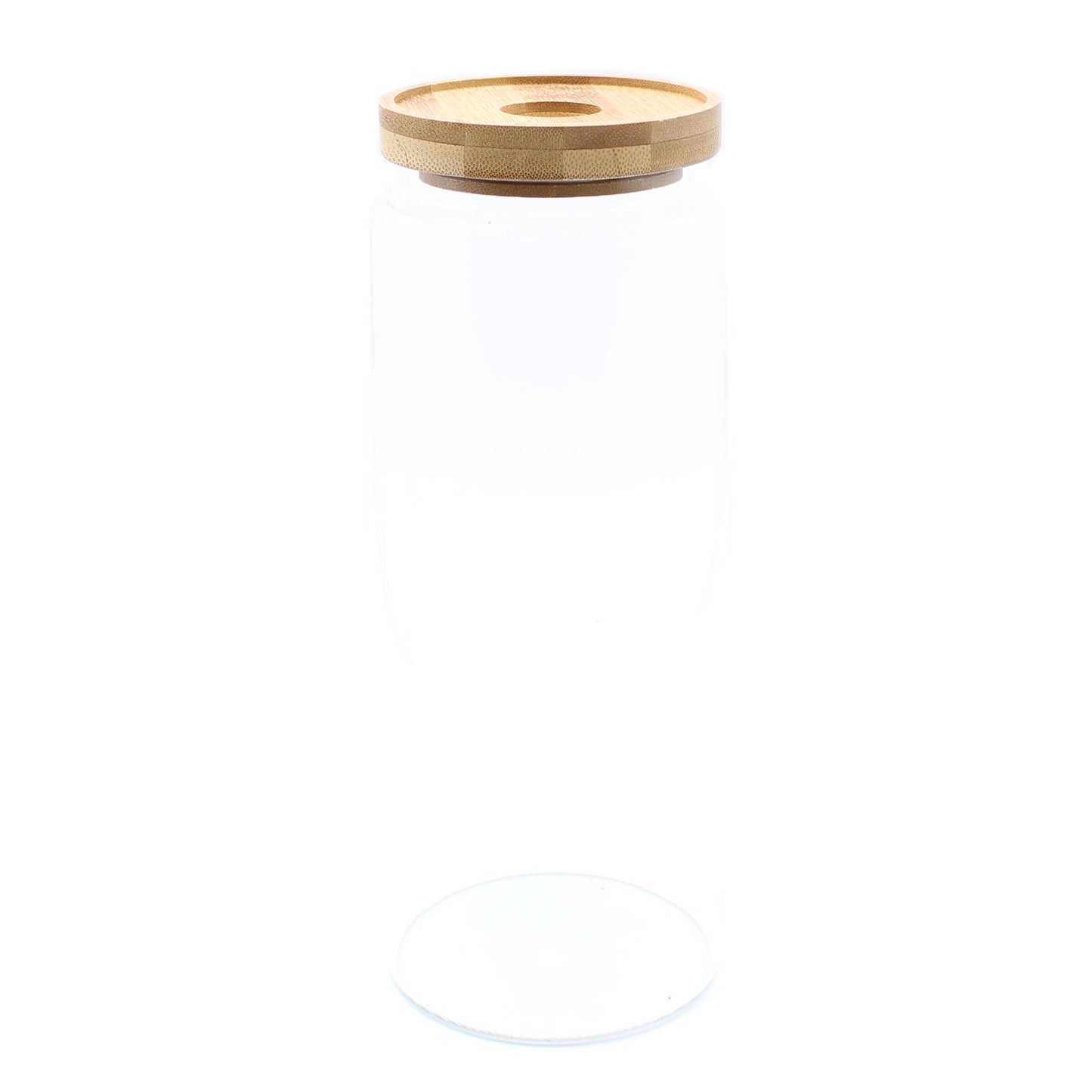 Bocal en verre avec couvercle en bambou - 25 cm