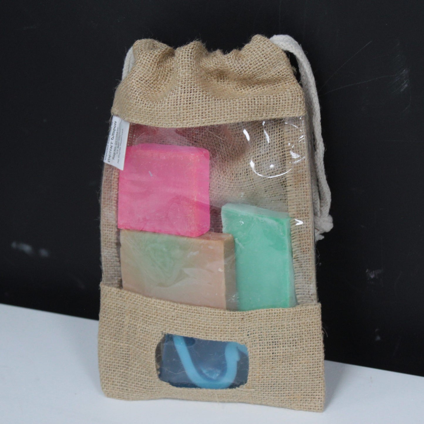 Sac en jute avec fenêtre 25x16cm et poche