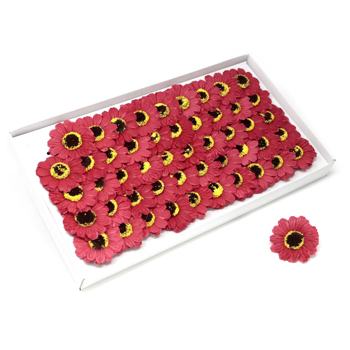 Sonnenblumen-Blumenbasteldeko mittel - rot