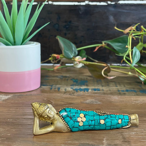 Buddha-Figur aus Messing – liegend – 10 cm