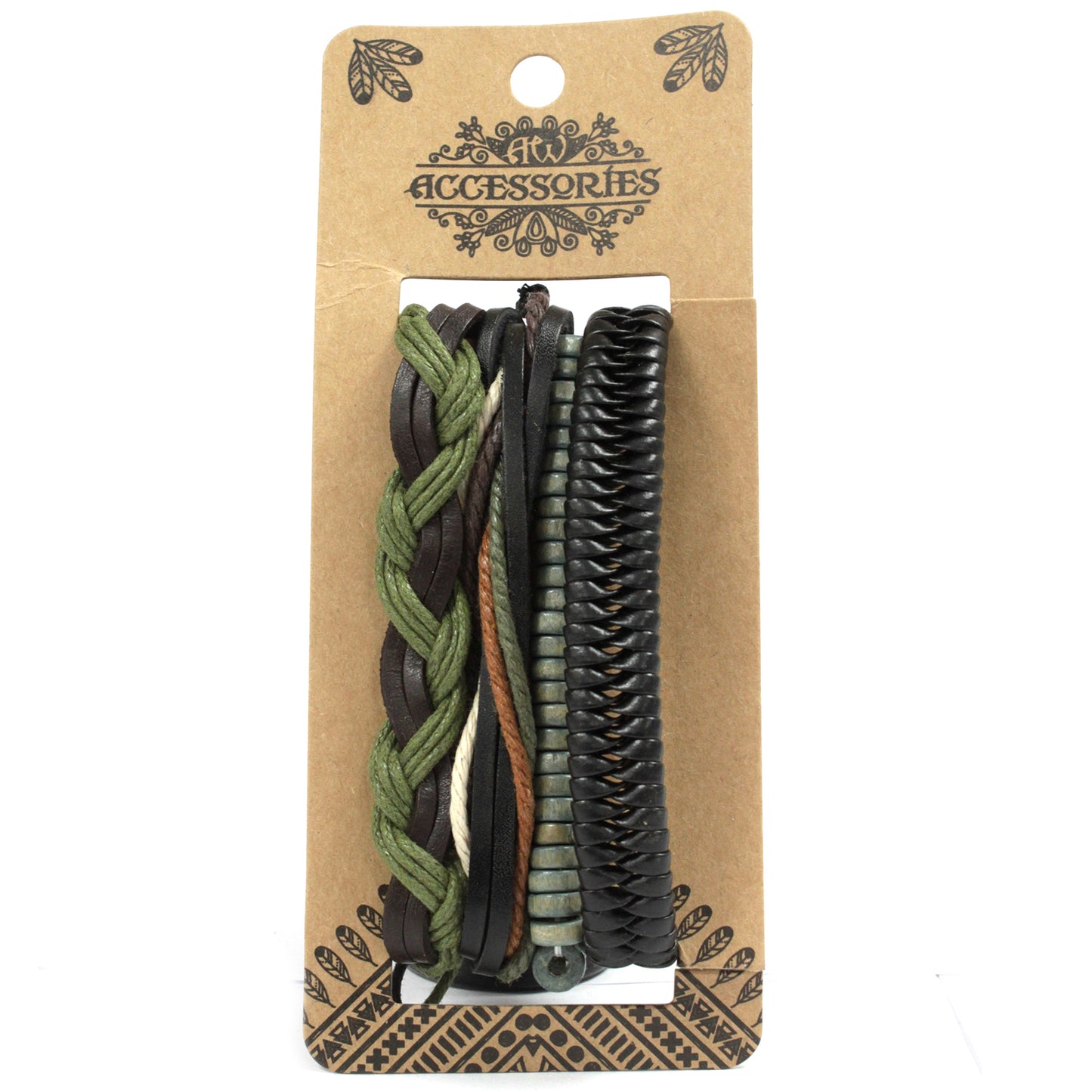 Bracelet homme - Vert et naturel (couleur aléatoire)