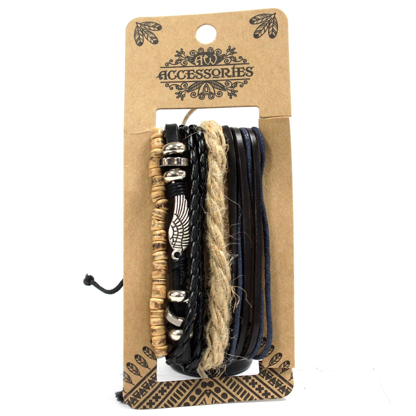 Bracelet homme - Métal et cuir (couleur aléatoire)