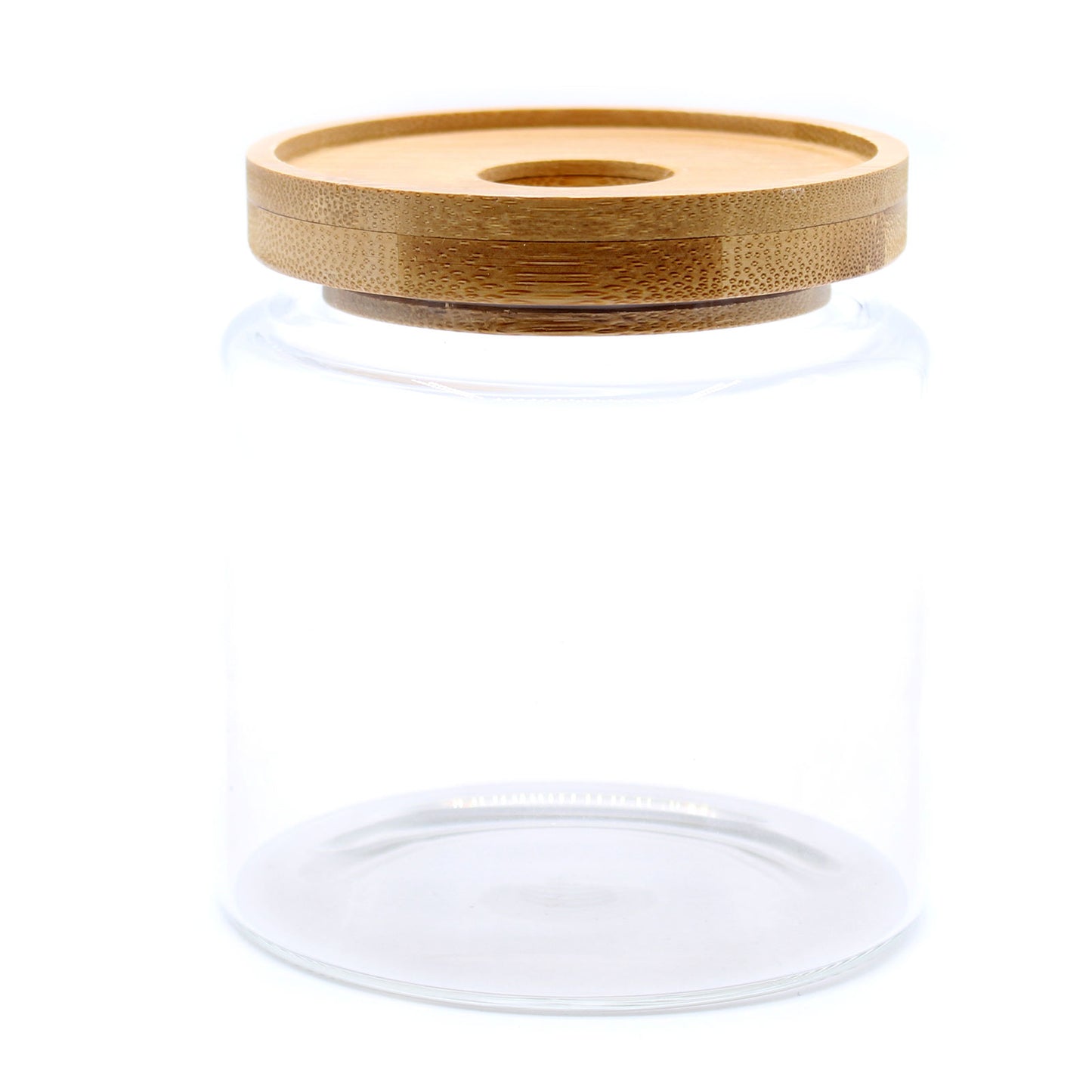 Bocal en verre avec couvercle en bambou - 10 cm