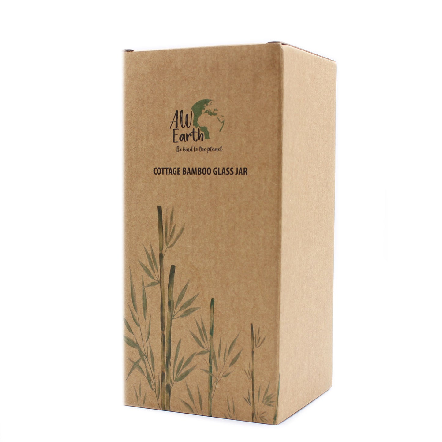 Bocal en verre avec couvercle en bambou - 15 cm