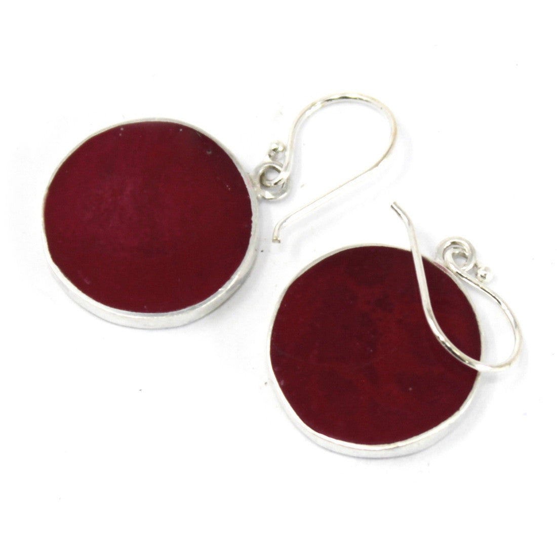 Boucles d'oreilles Arbre de Vie en Argent 15 mm - Effet Corail
