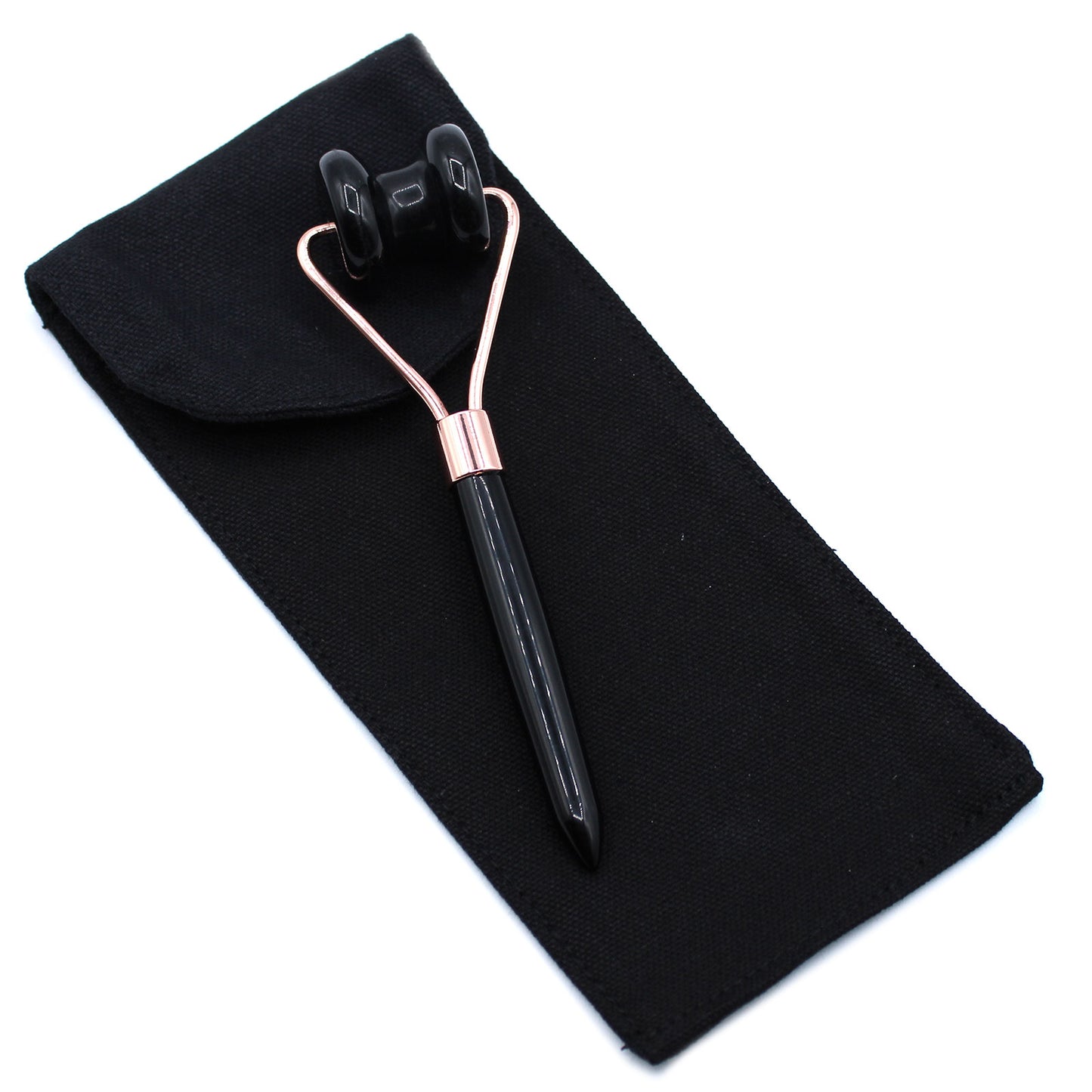 Rouleau facial en pierres précieuses – Obsidienne noire