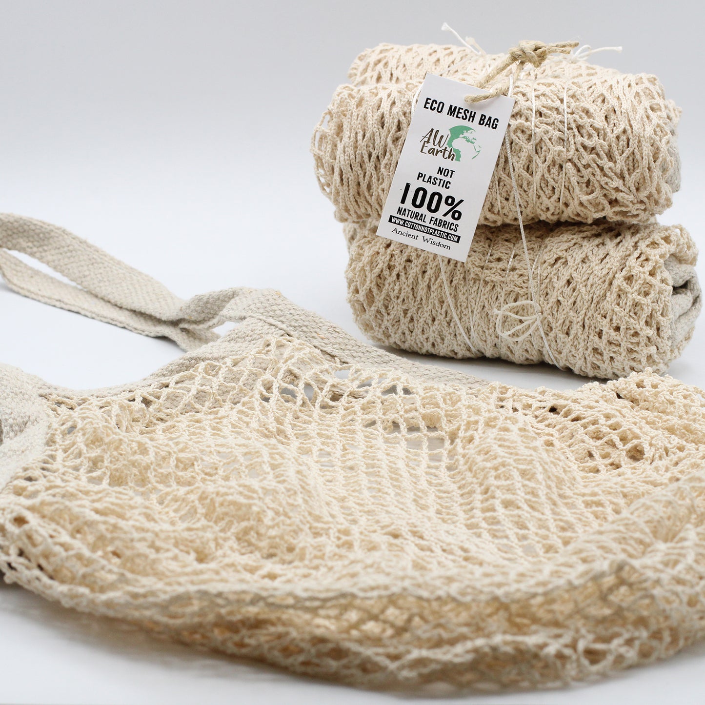 Sac en maille de coton pur - Naturel