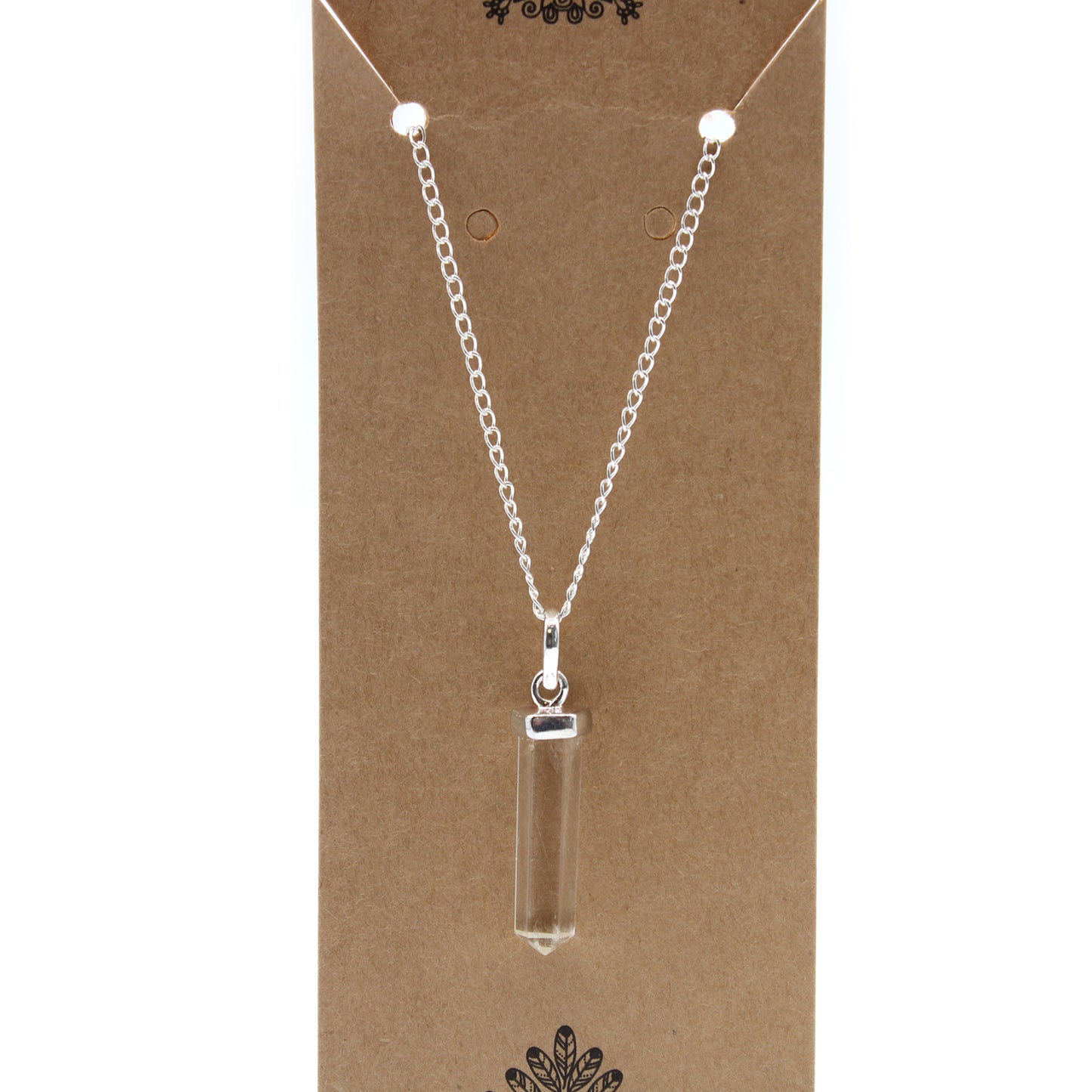 Pendentif classique en pierre précieuse - Quartz de roche