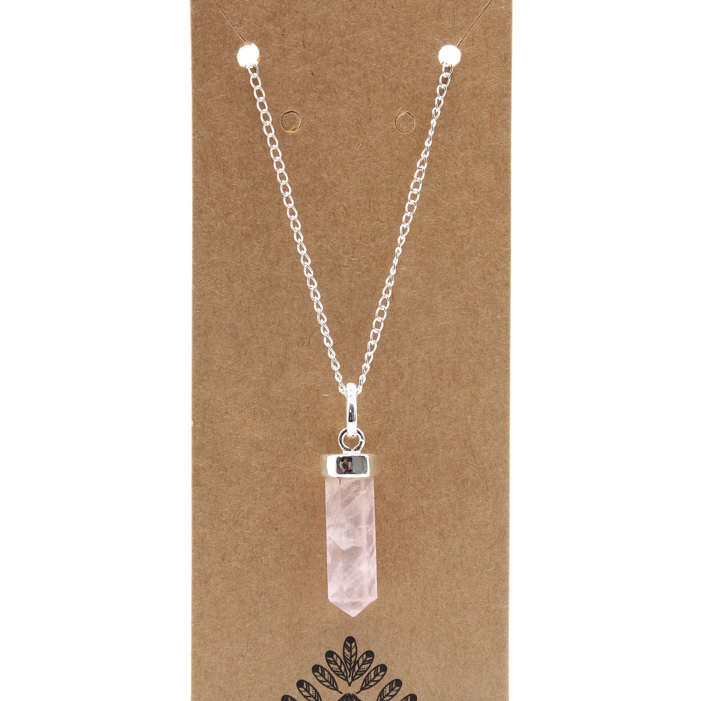 Pendentif classique en pierre précieuse - Quartz rose