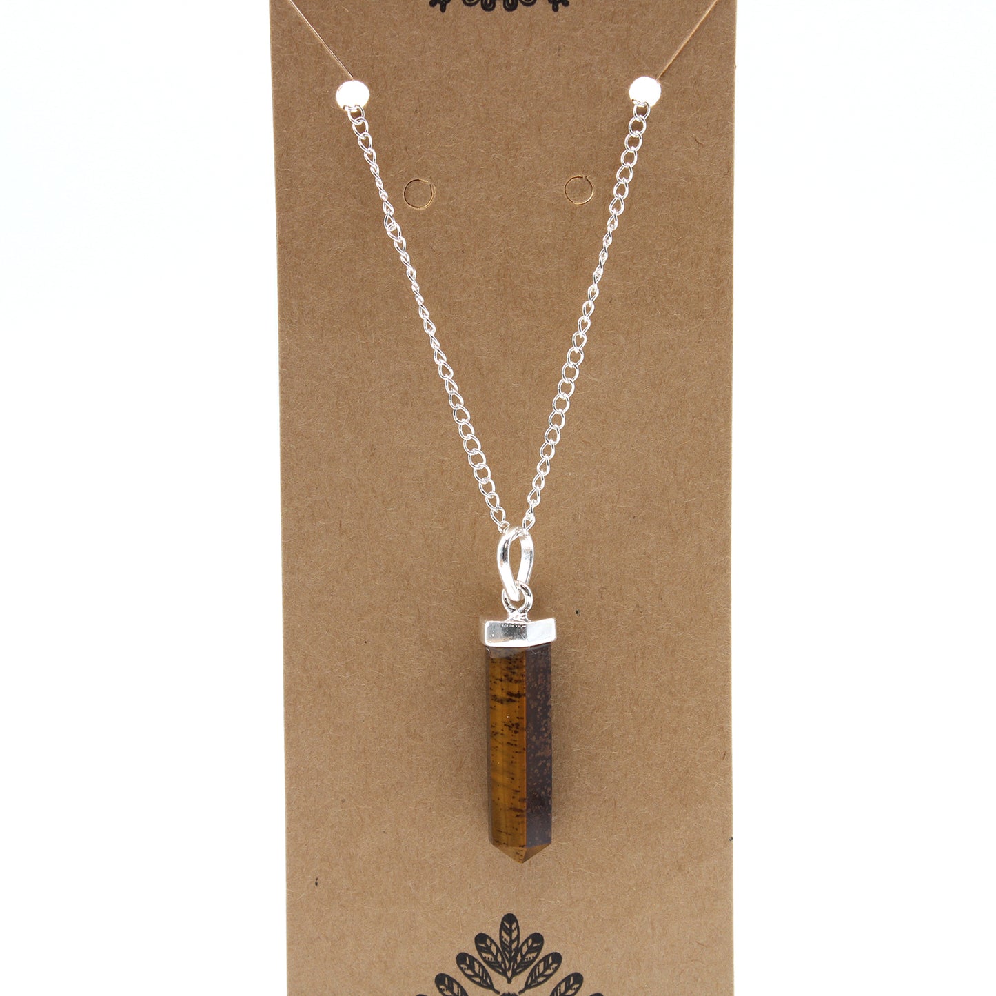 Pendentif classique en pierre précieuse - Œil de tigre