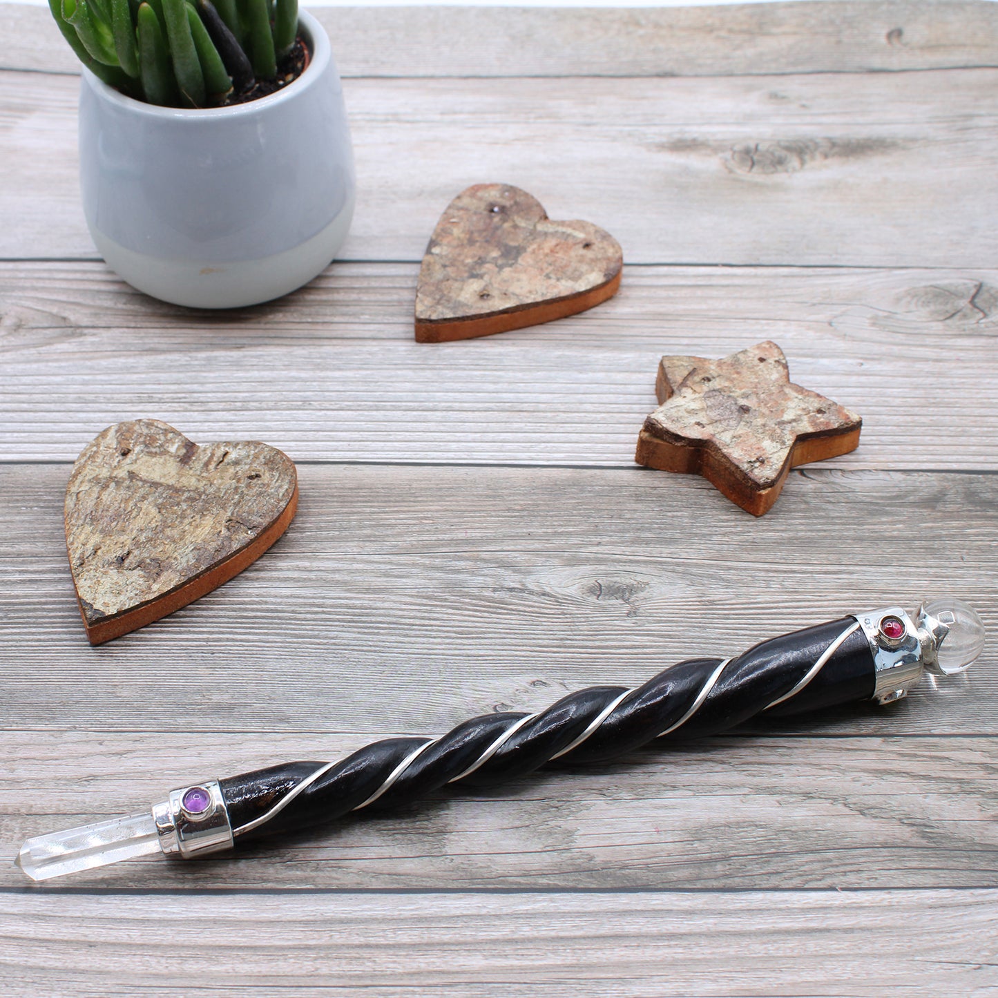Baguette de chakra avec ange - Cristal doré