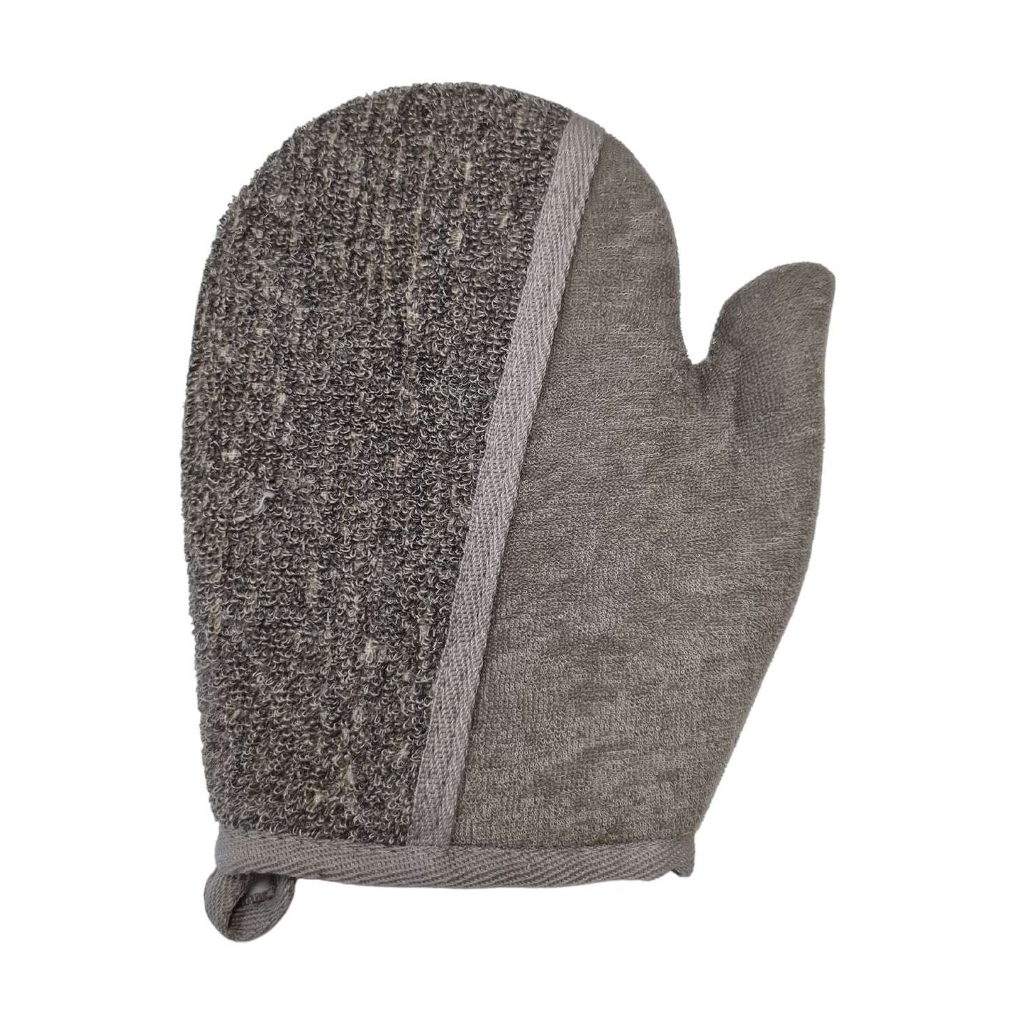 Gant de bain en bambou et lin - Charbon