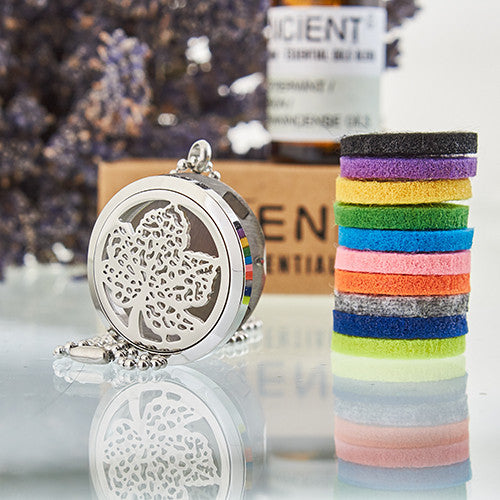 Collier diffuseur d'aromathérapie 30 mm - Feuille