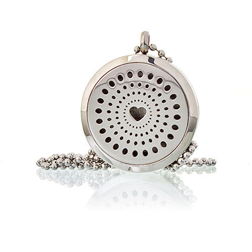 Collier diffuseur d'aromathérapie 30 mm - Cœur en diamant