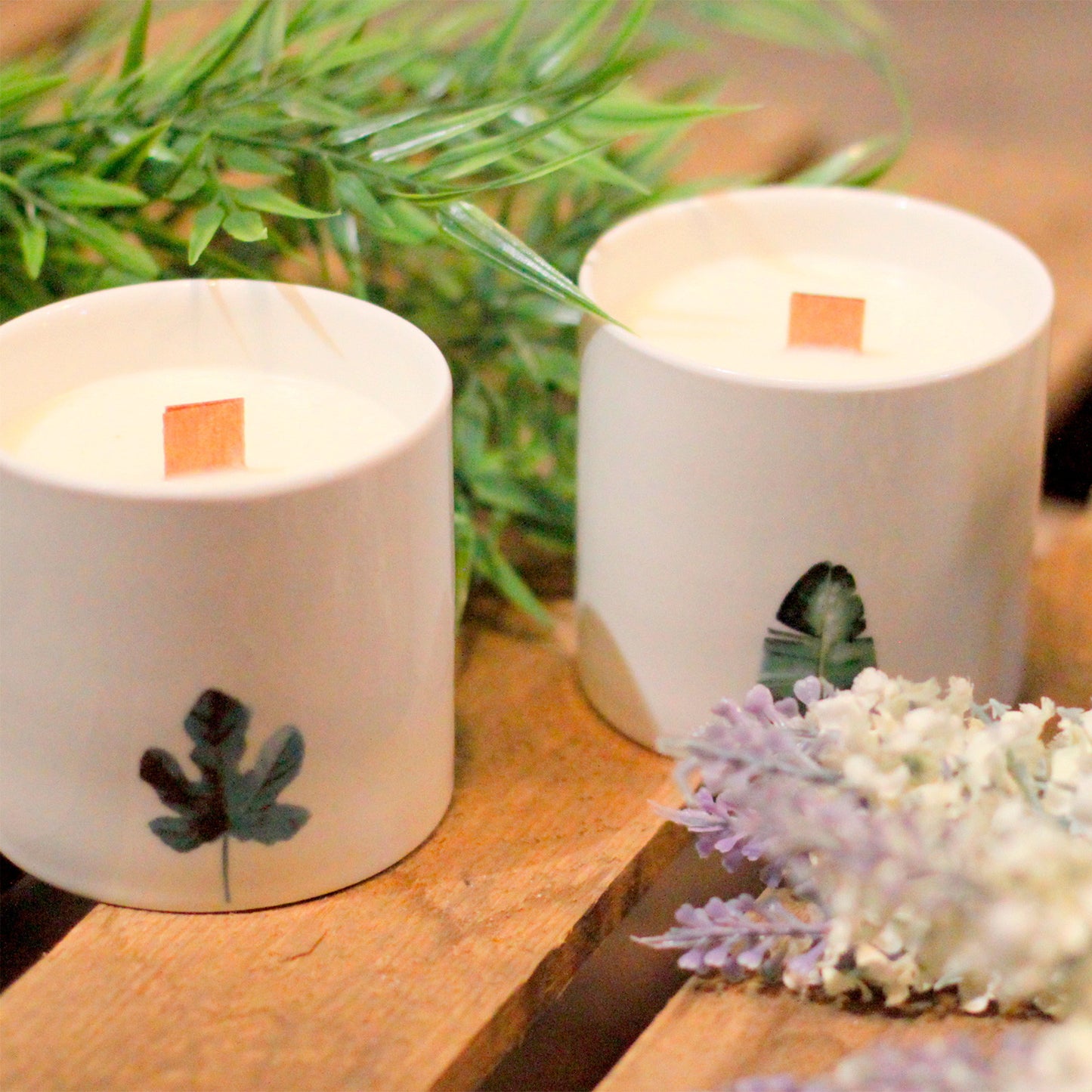 1 grande bougie botanique - Jasmin sauvage