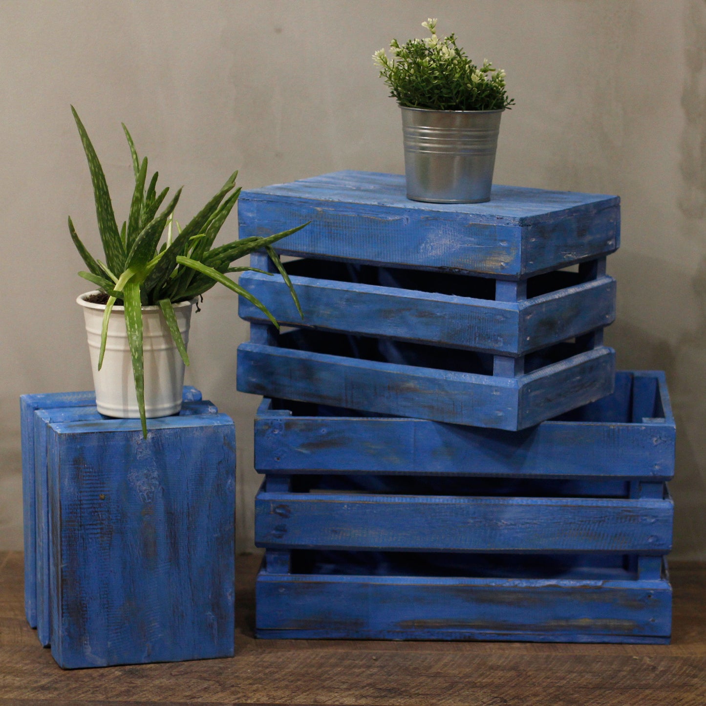 Obstkisten 3er Set - Blau