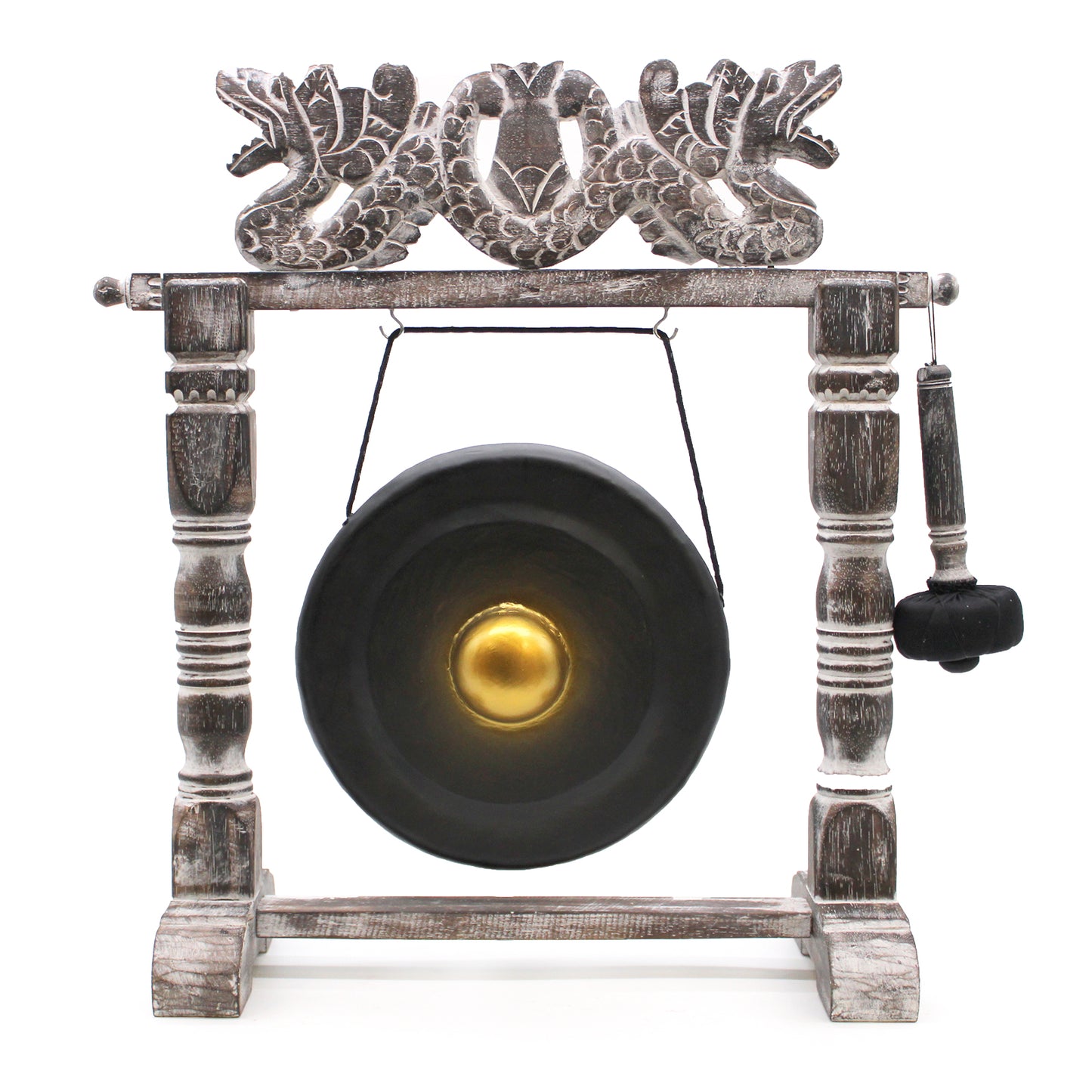Petit Gong de Méditation avec Support - 25 cm - Noir