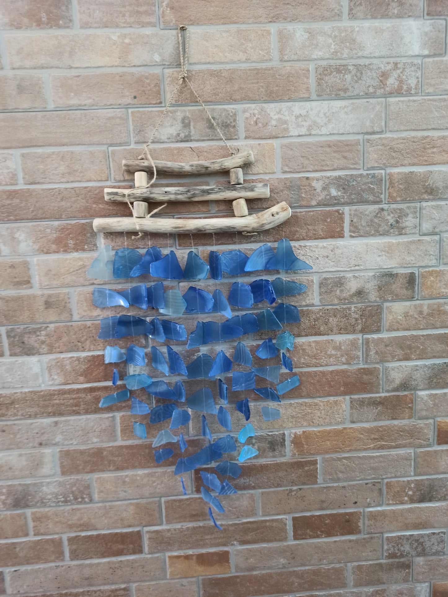 Carillon éolien en verre recyclé - Bleu