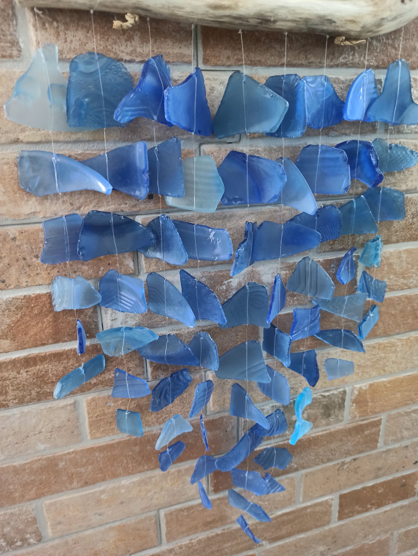 Carillon éolien en verre recyclé - Bleu