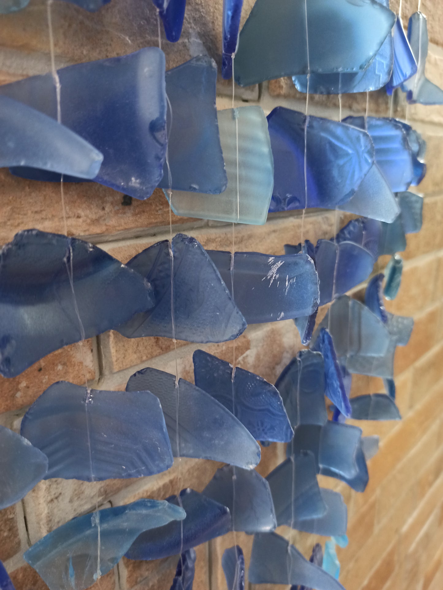 Carillon éolien en verre recyclé - Bleu