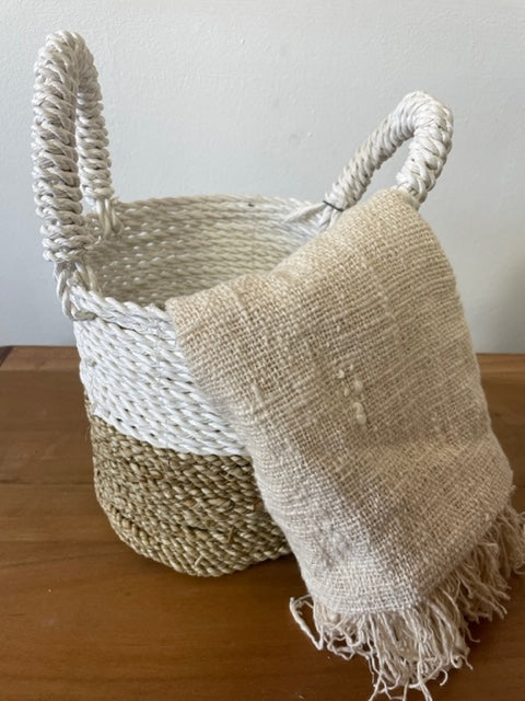 Ensemble de paniers en jonc de mer - Blanc naturel