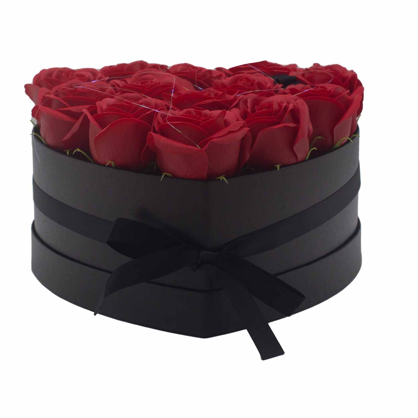 Coffret cadeau - Fleur de savon 13 roses rouges - Cœur