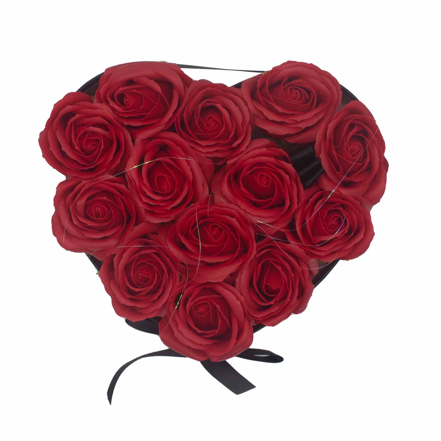 Coffret cadeau - Fleur de savon 13 roses rouges - Cœur