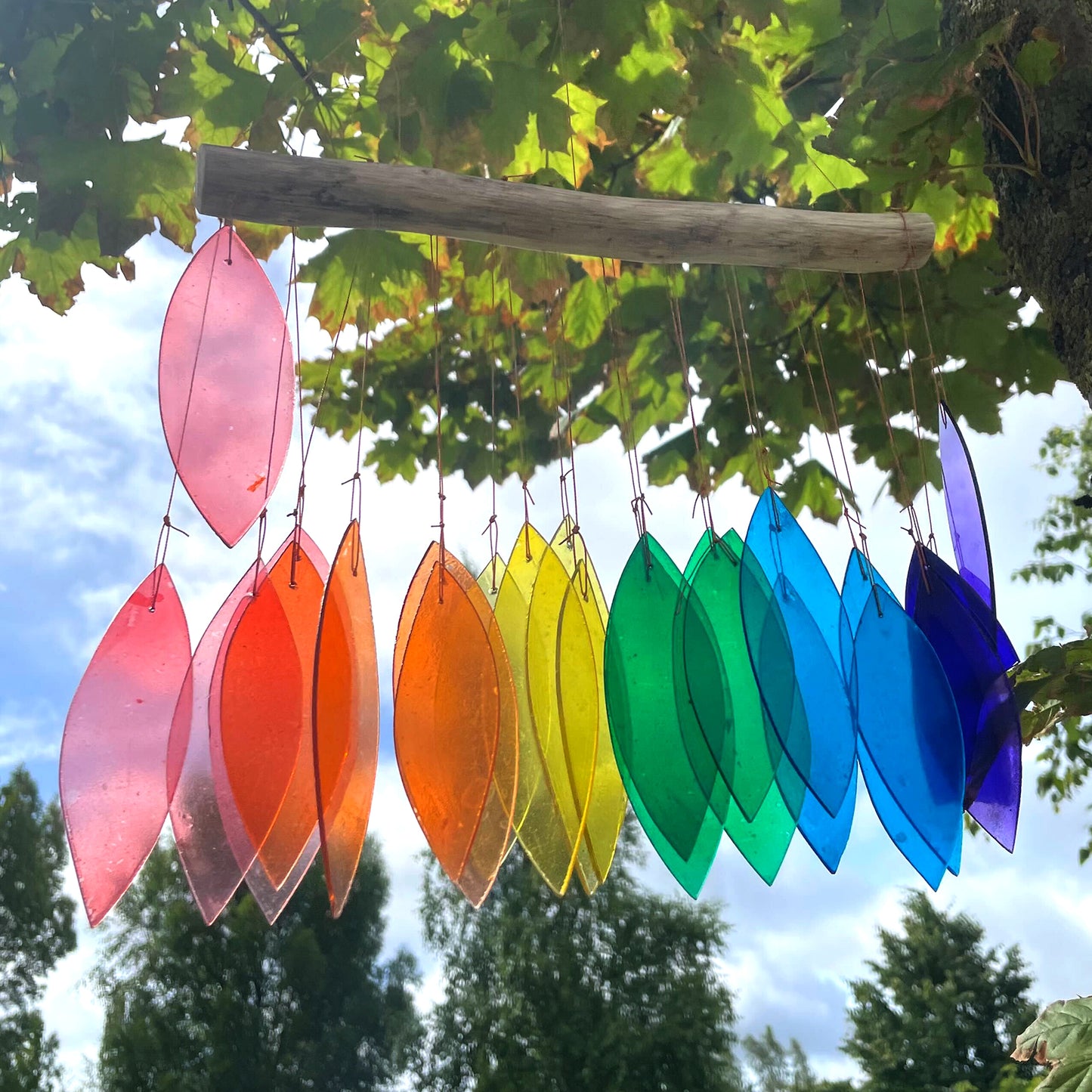 Carillon en verre recyclé - Arc-en-ciel